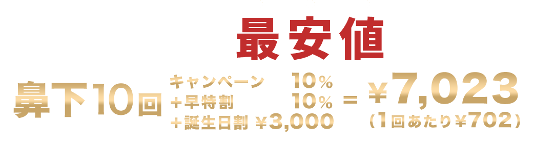 当院史上最安値に挑戦!全身医療脱毛10回1回あたり26,403円（税込）